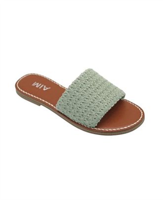 Mia Womens Crochet Slip On Sandal In Sage