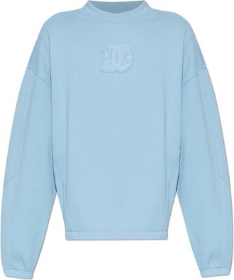 Dolce & Gabbana Sweatshirt met Geborduurd Logo - Heren - Sweatshirts - Blauw - L - Katoen - Hoodies & sweatvesten