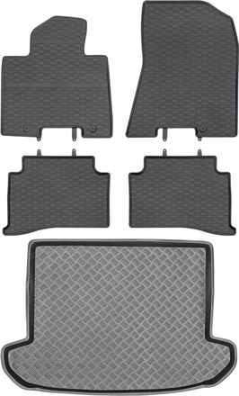 OEM Juego De Alfombrillas De Goma Para Coche Y Alfombrilla Para Maletero Para Kia Sportage Iv Suv (2015-2018)