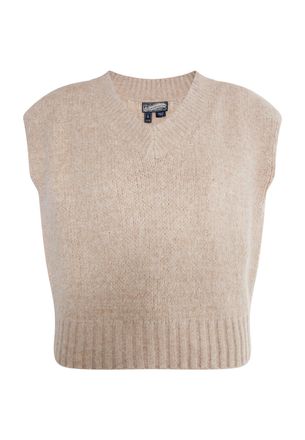 Dreimaster Dreimaster Slipover Dames Licht kameelmelange