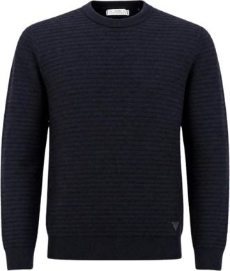 Guess Merton Ronde Hals Trui - Heren - Truien - Blauw - Maat: XL Katoen