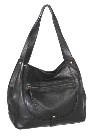 Nino Bossi Vintage Leather Organizer Satchel in Black