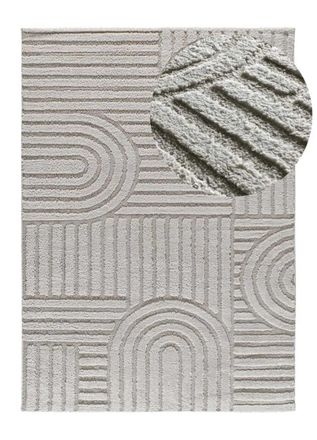 Atticgo Alfombra con relieve geom&eacute;trica gris 190x285 cm