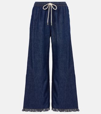 Zimmermann Rhiannon fringed denim wide-leg jeans