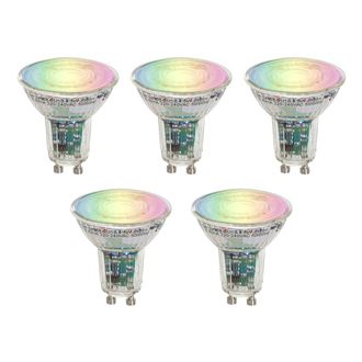 LUEDD Luedd Juego De 5 Bombillas Led Inteligentes Gu10 50 Transparentes Rgbw 4,5w 350 Lm 2700-6000k