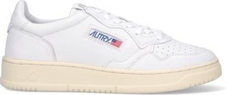 Autry White Minimalist Low-Top Leather Sneakers