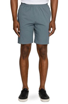W.R.K Slim Fit Drawstring Seersucker Shorts in Blue at Nordstrom, Size Xx-Large