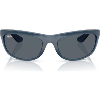 Ray-Ban 62mm Oversize Rectangular Sunglasses in Dark Blue at Nordstrom