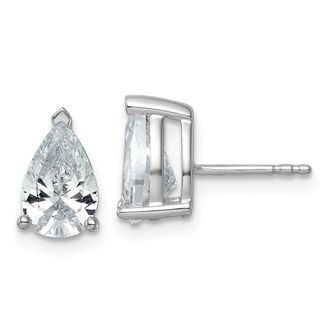 Diamond2Deal 14k Gold 3 ct Pear Lab Grown Diamond Stud Earrings VS Clarity, G-H Color