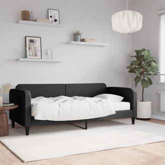 vidaXL Vidaxl - Sof&aacute; Cama Con Colch&oacute;n Tela Negro 80x200 Cm