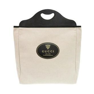 Gucci Pre-owned Tote Bags, female, Beige, Size: ONE SIZE Pre-owned Canvas Tote Bag