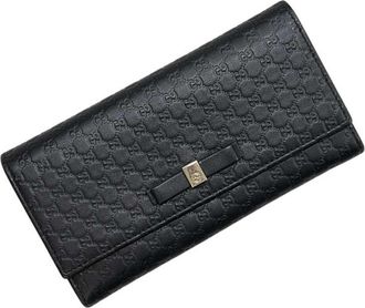 Gucci Black Leather Long Wallet (Bi-Fold) (Pre-Owned)
