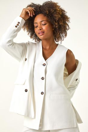 Roman Longline Button Waistcoat Jacket