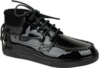 Saint Laurent Mens Black Patent Leather Hi Top Sneakers (40 EU / 7 US)