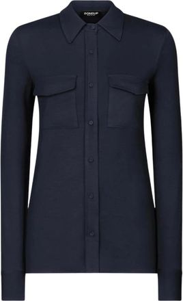 Dondup Camicia Longsleeve - Dames - Overhemden - Blauw - L - Leer - Overhemden