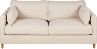 Maisons du monde Sof&aacute; cama de 3/4 plazas de tela beige, colch&oacute;n de 14 cm