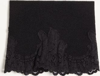 Valentino Garavani Fascia VLogo Signature In Cachemire E Pizzo Donna NERO L/X