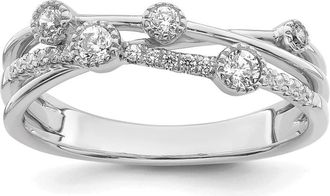 Diamond2Deal 14k Gold Lab Grown Diamond Wedding Band Ring 1/4Ct Clarity- VS Color- G-H