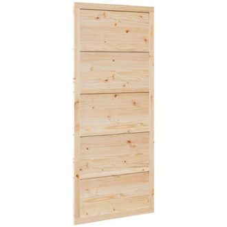 vidaXL Vidaxl - Puerta De Granero Natural 80 X 208 Cm Madera Maciza De Pino