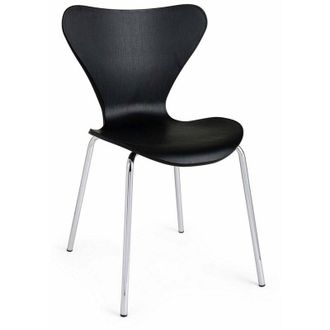 BIZZOTTO Sedia Tessa con gambe in acciaio verniciato a polvere epossidica, per arredo interno 50 x 49,5 x h 82 cm -Nero / Confezione da 2 pezzi