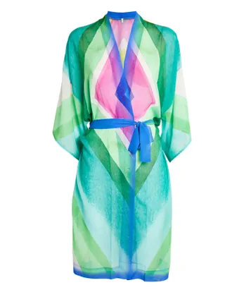 Gottex Diagonal Dreams Open Kimono Swimwear Cover Up Size M