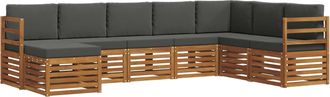 vidaXL Conjunto De Sof&aacute;s De Exterior 8 Uds. Natural Y Antracita Vidaxl