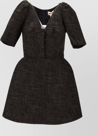 Zanellato daily baby a-line dress with puff sleeves