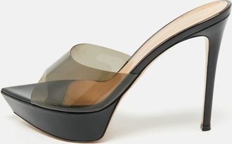 Gianvito Rossi Black Pvc Betty Platform Mules