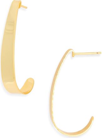 Argento Vivo Flat J-Hoop Earrings in Gold at Nordstrom Rack