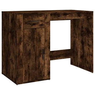 Berkfield Home Desk Smoked Oak 100x49x75 cm Engineered Wood in Brown | Size: 100 x 49 x 75 cm