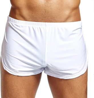 Generic mens pants mens cargo pants Short Sexy Underwear Underpants Mens Mens underwear Drawstring Beach Pockets Trousers (White, L)