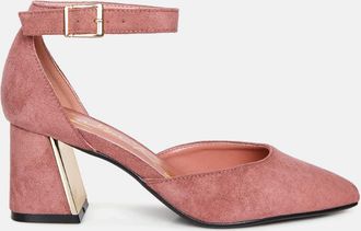 London Rag rory metallic sling detail block heel sandals