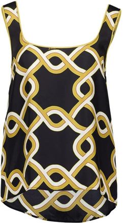 La DoubleJ Zijden Twill Mouwloze Top in Tackle Black - Dames - Tops zonder mouwen - Veelkleurig - XS - Tops