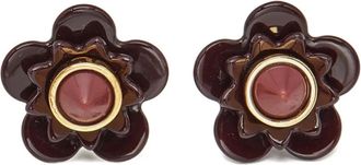 Fendi Blossom oorbellen met bloem - Bruin