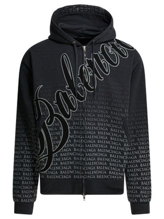 Balenciaga Big B sweatshirt met capuchon en ritssluiting