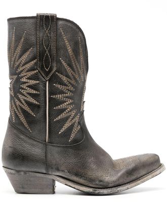 Golden Goose Wishstar leather western boots - Black