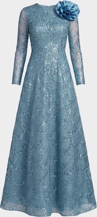 Mac Duggal Beaded Embroidered A-Line Gown