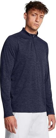 Under Armour Tech Textured 1/2 Zip Mens Sweatshirt Midnight Navy/Black : LG, Polyester