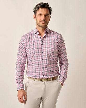 Johnnie-O Elson Perf Button Up Shirt In Conch