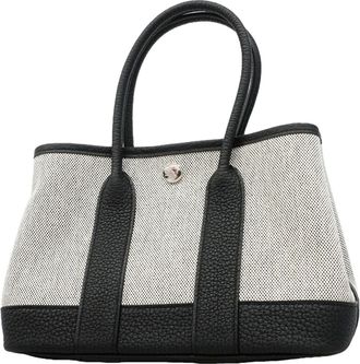 Herm&egrave;s Black Toile H Tote Bag (Pre-Owned)