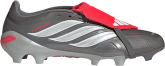 adidas Mens Predator.3 FG Lace-Up Sneakers in Grey/Red - Size UK 8.5