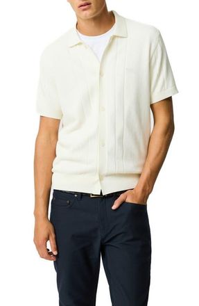 Rodd & Gunn Cobb River Short Sleeve Knit Button-Up Shirt in Coconut at Nordstrom, Size Xxx-Large