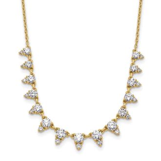 Diamond2Deal 14k Gold Round Cut 2 Ct Lab Grown Diamond Drop Necklace 18