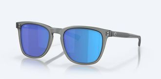 Costa Unisex Sullivan Polarized Sunglasses In Matte Gray Crystal Blue Mirror