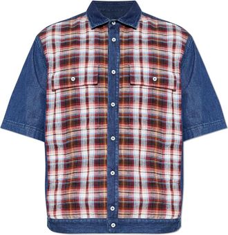 Dsquared2 Geruit Denim Overhemd - Heren - Spijkeroverhemden - Veelkleurig - M - Denim - Overhemden