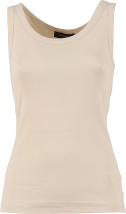 Fabiana Filippi Canotta Vogatore In Jersey Costina Con Filo Diamante Color Burro