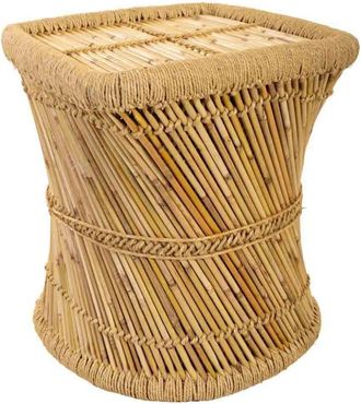 Wanderlust Deco Mesa auxiliar de bamb&uacute; marr&oacute;n 43x43x47