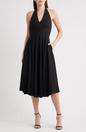 Black Halo Armin Midi Halter Dress at Nordstrom Rack, Size 10