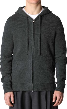 Roberto Collina Cappuccio Con Zip Textured Knit Hooded Zip-Through Knit