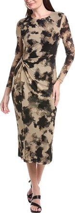 Kenneth Cole Printed Mesh Midi Dress